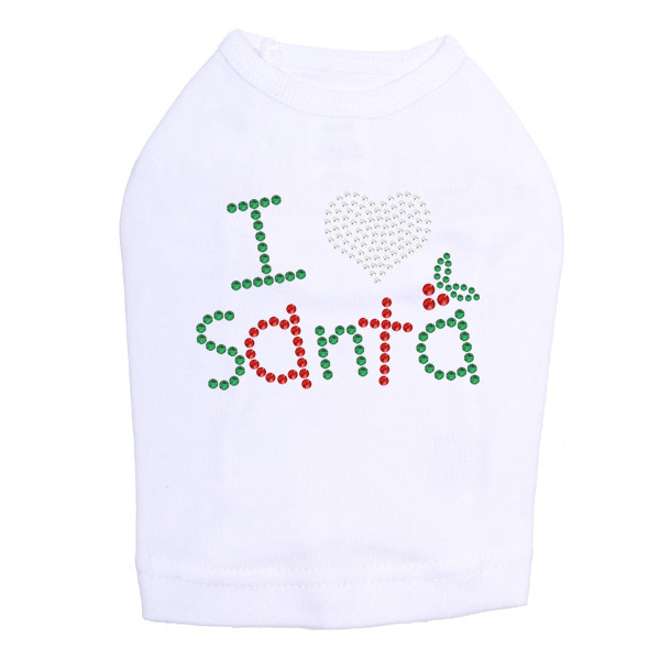 I Love Santa - White Dog Tank
