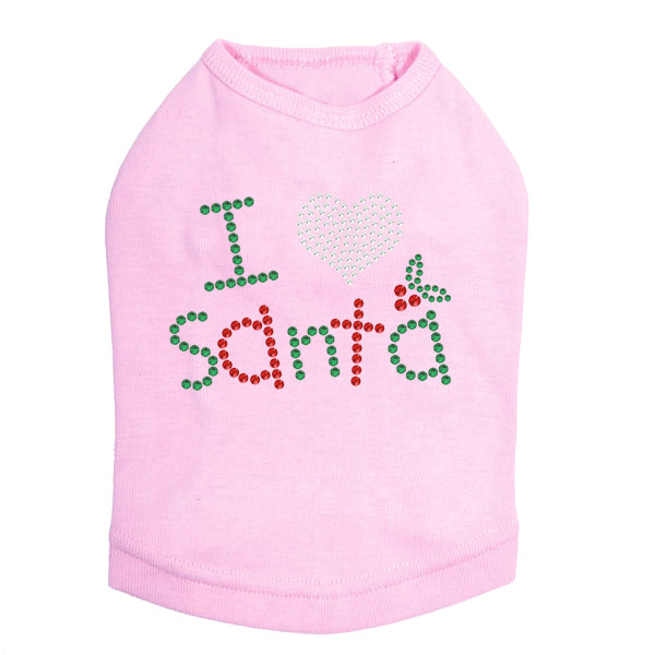 I Love Santa - Pink Dog Tank