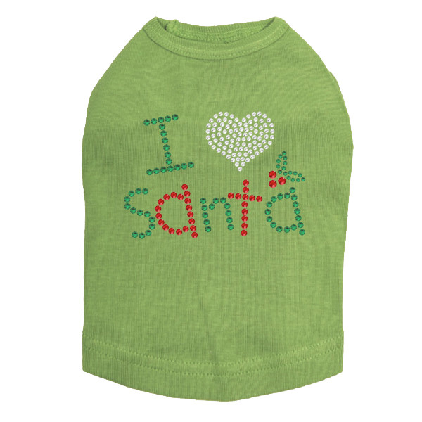 I Love Santa - Lime Dog Tank