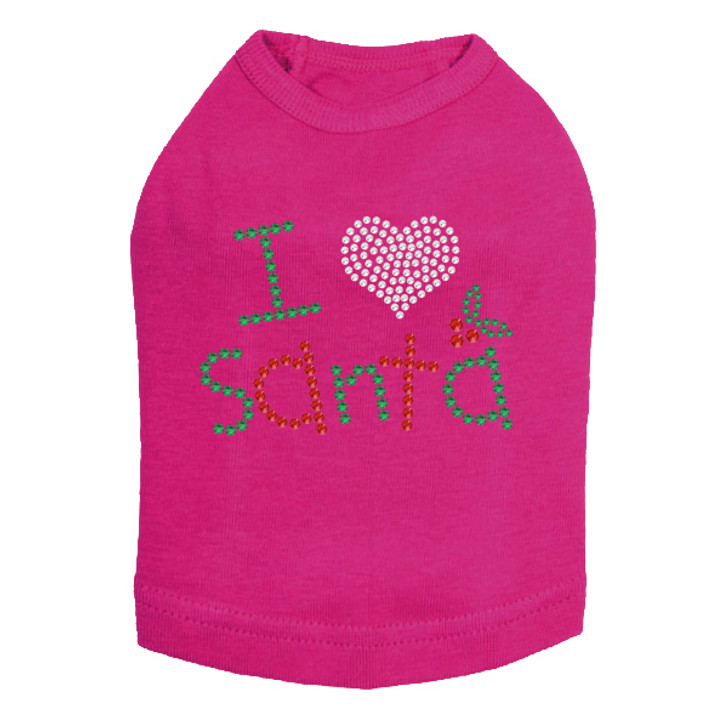 I Love Santa - Fuchsia Dog Tank