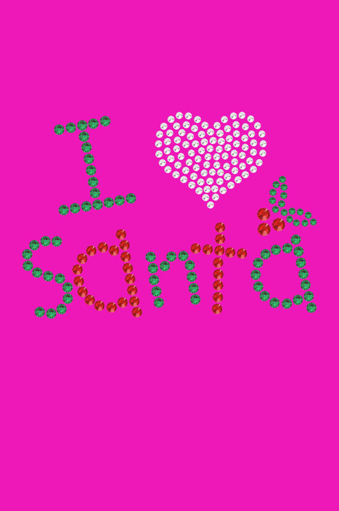 I Love Santa - Hot Pink Bandana