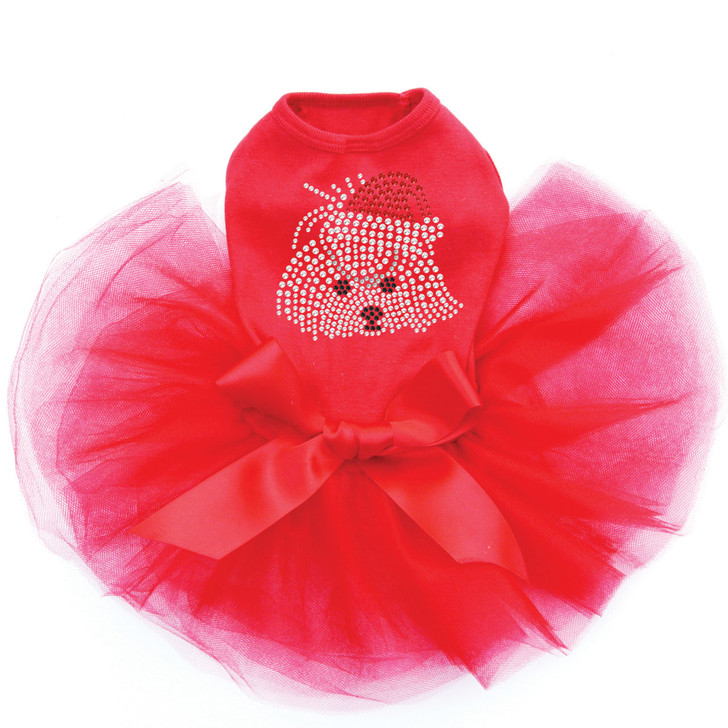 Maltese Face with Santa Hat - Tutu for Big and Little Dogs
