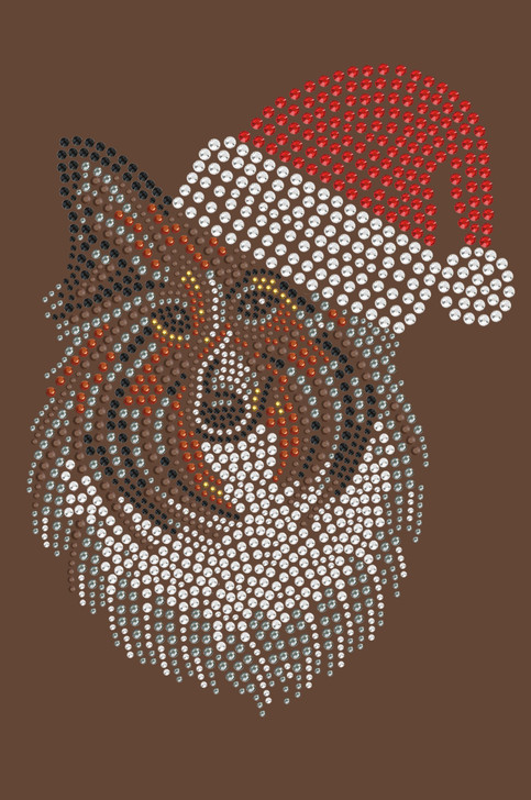 Sheltie Face with Santa Hat - Brown Women's T-shirt