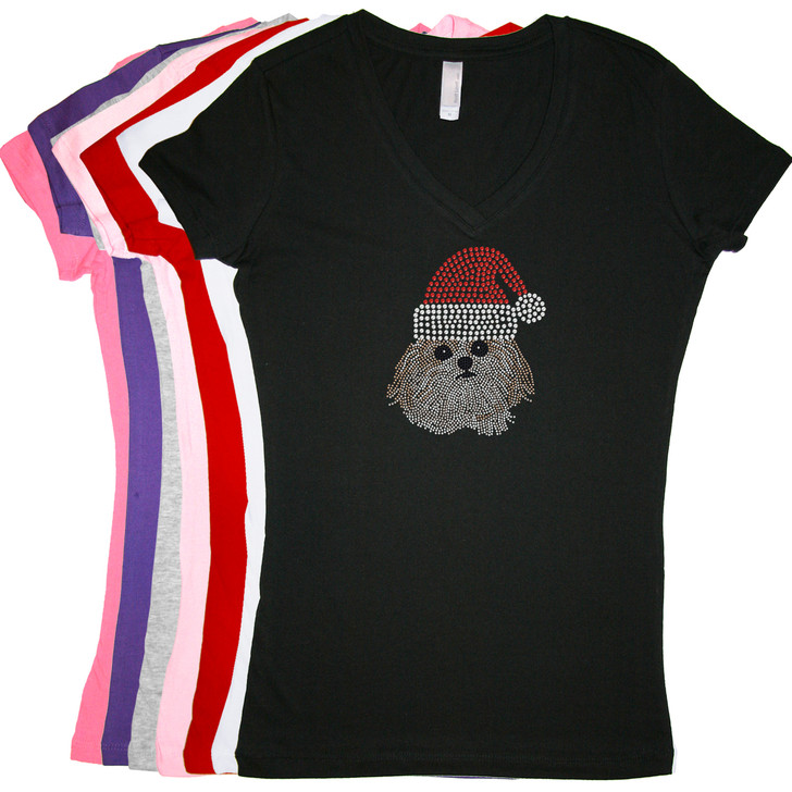 Shih Tzu with Santa Hat - Women's T-shirt