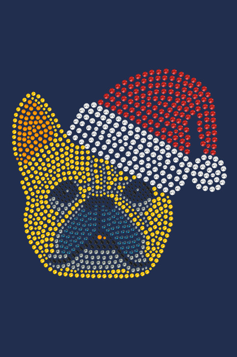 French Bull Dog with Santa Hat - Navy Women's T-shirt