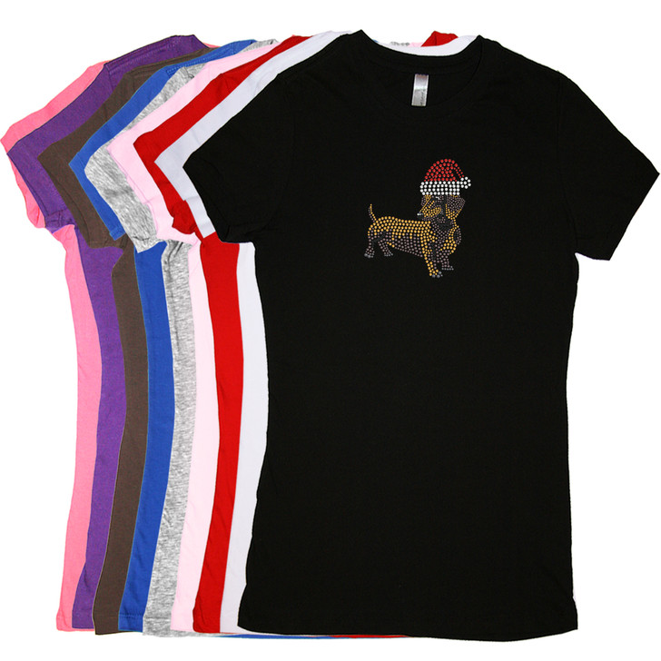 Dachshund # 2 with Santa Hat - Women's T-shirt