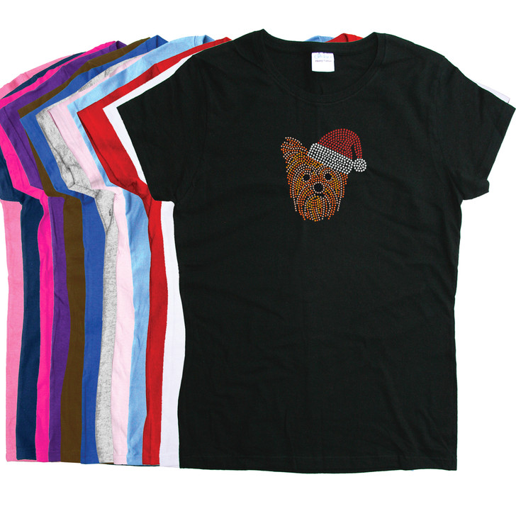 Yorkie Face # 2 with Santa Hat - Women's T-shirt