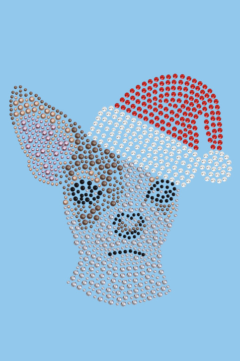 Chihuahua Face with Santa Hat - Light Blue Women's T-shirt