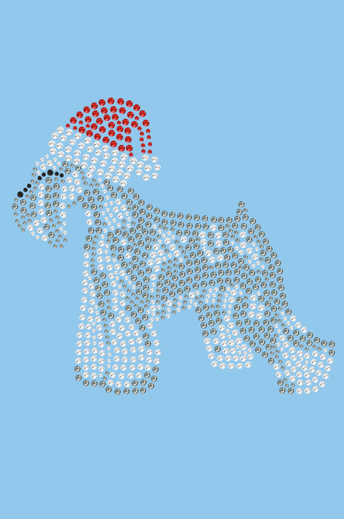 Schnauzer with Santa Hat - Light Blue Women's T-shirt