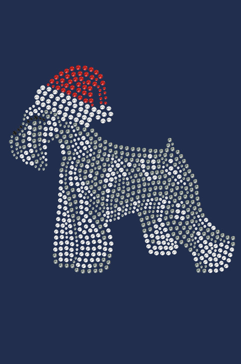 Schnauzer with Santa Hat - Navy Women's T-shirt