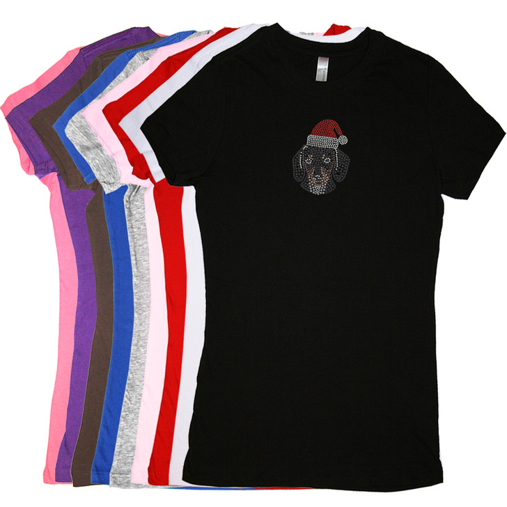 Dachshund Face with Santa Hat - Women's T-shirt