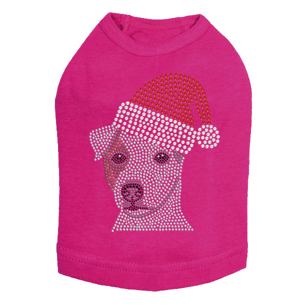 Jack Russell Terrier with Santa Hat Rhinestone Dog Tank