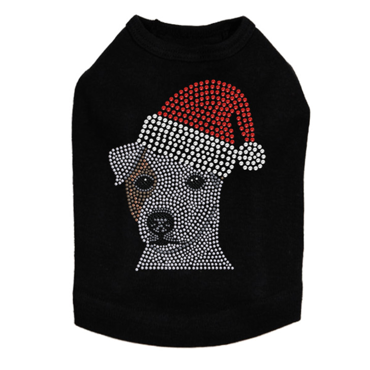 Jack Russell Terrier with Santa Hat Dog Tank