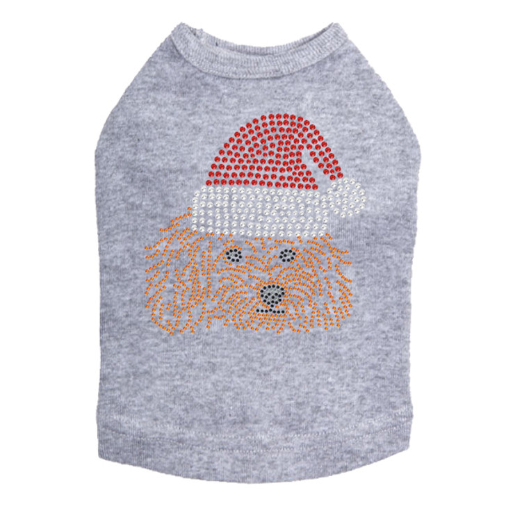 Teddy Poodle with Santa Hat Dog Tank