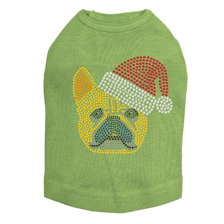 French Bull Dog with Santa Hat Dog Tank