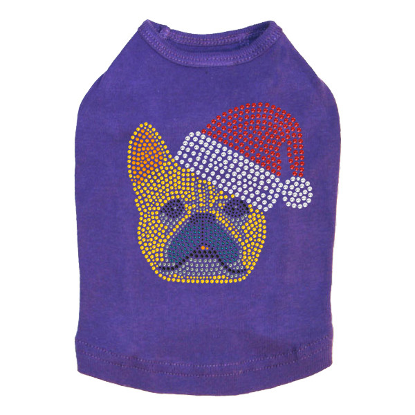 French Bull Dog with Santa Hat Dog Tank