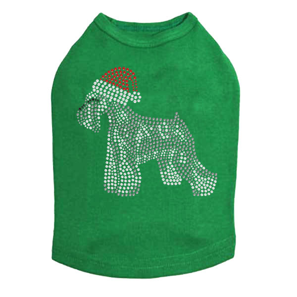 Schnauzer with Santa Hat - Dog Tank