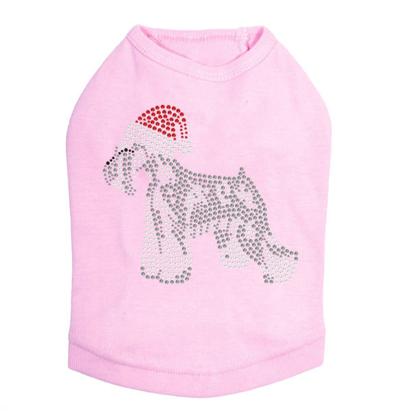 Schnauzer with Santa Hat Dog Tank