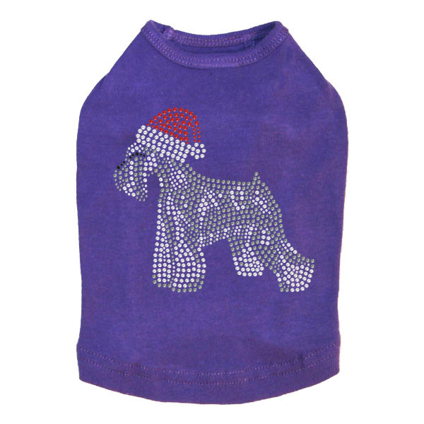 Schnauzer with Santa Hat Dog Tank