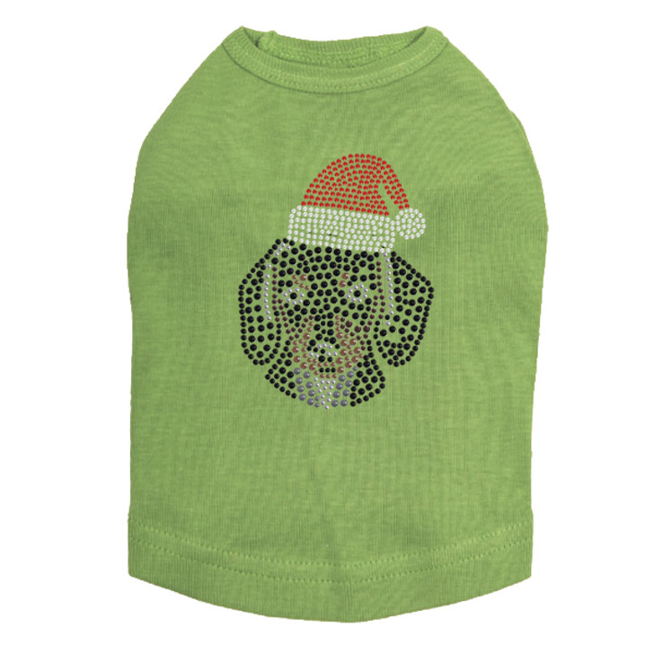 Dachshund Face with Santa Hat Dog Tank