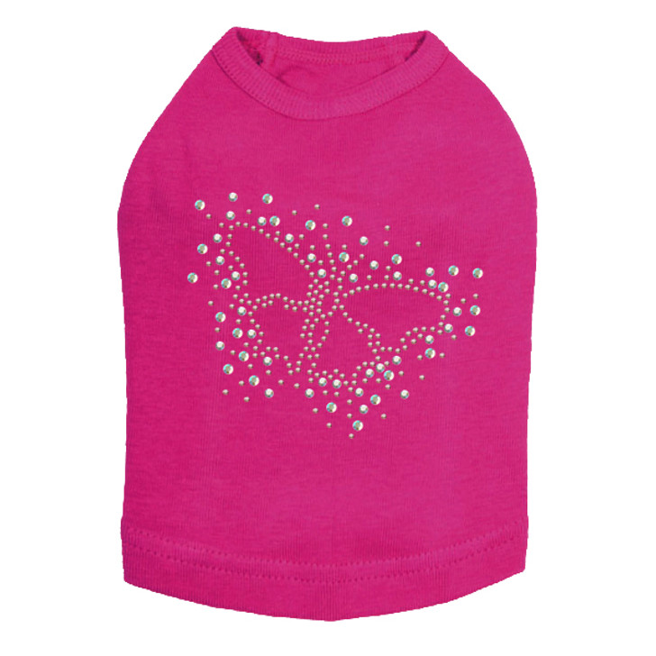 Pink  AB Butterfly dog tank for small and large dogs.