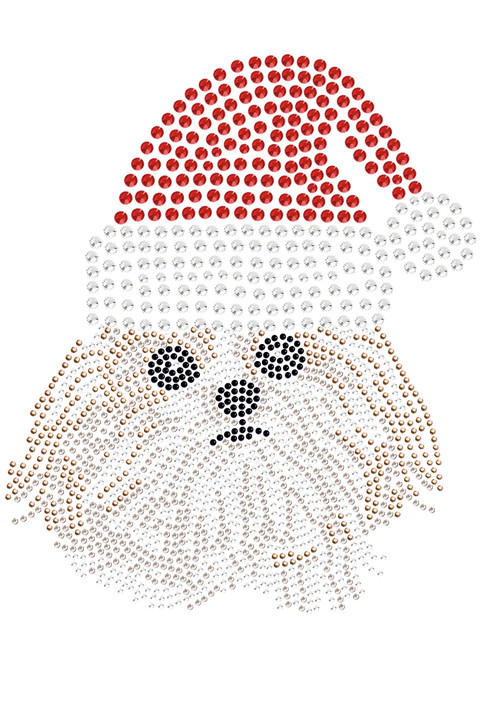 Shih Tzu with Santa Hat - White Bandana