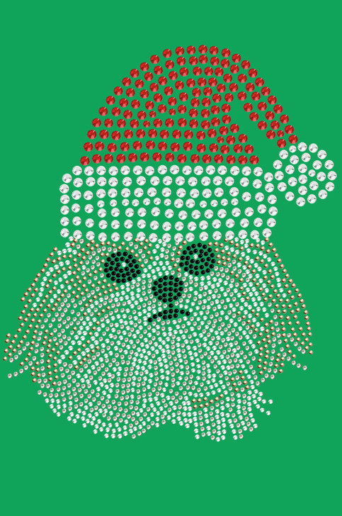 Shih Tzu with Santa Hat - Kelly Green Bandana