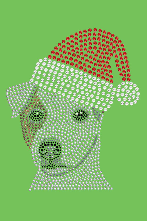 Jack Russell Terrier with Santa Hat - Lime Green Bandana