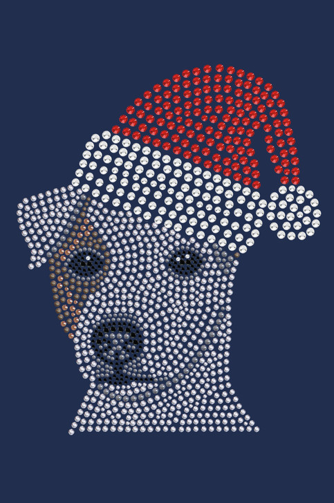 Jack Russell Terrier with Santa Hat - Navy Bandana