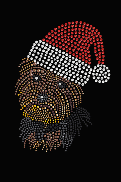 Yorkie Face # 1 with Santa Hat - Black Women's T-shirt