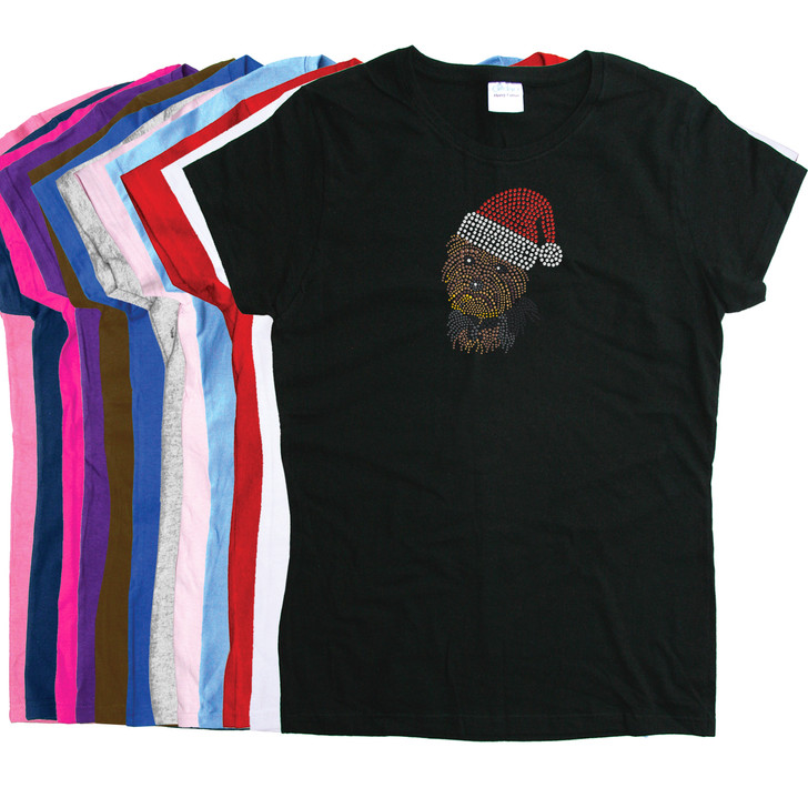 Yorkie Face # 1 with Santa Hat - Women's T-shirt