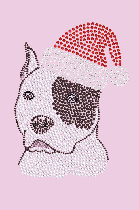 Pit Bull with Santa Hat - Pink Women's T-shirt