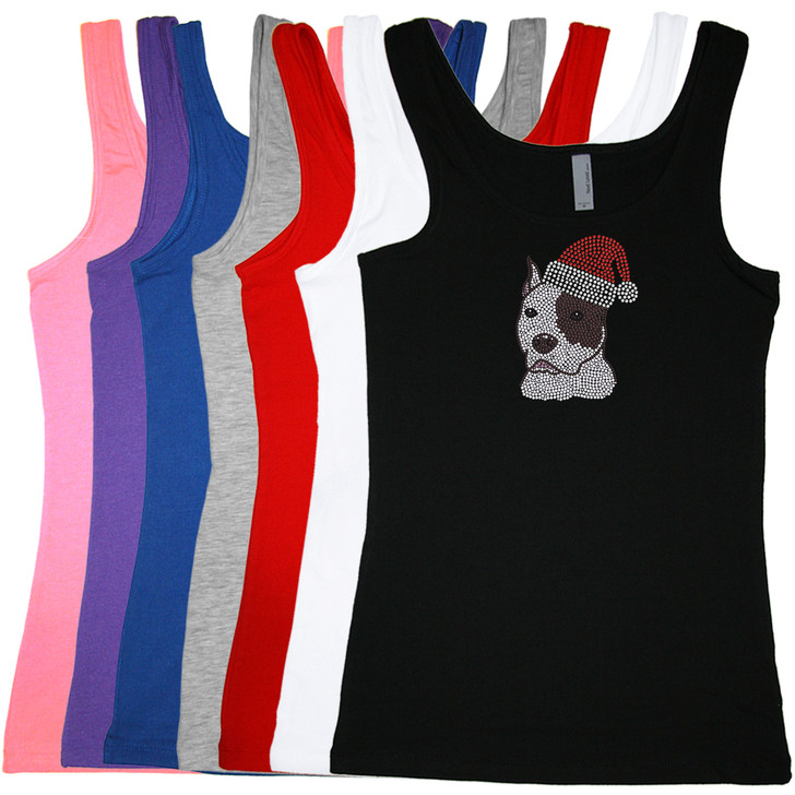 Pit Bull with Santa Hat - Women's T-shirt