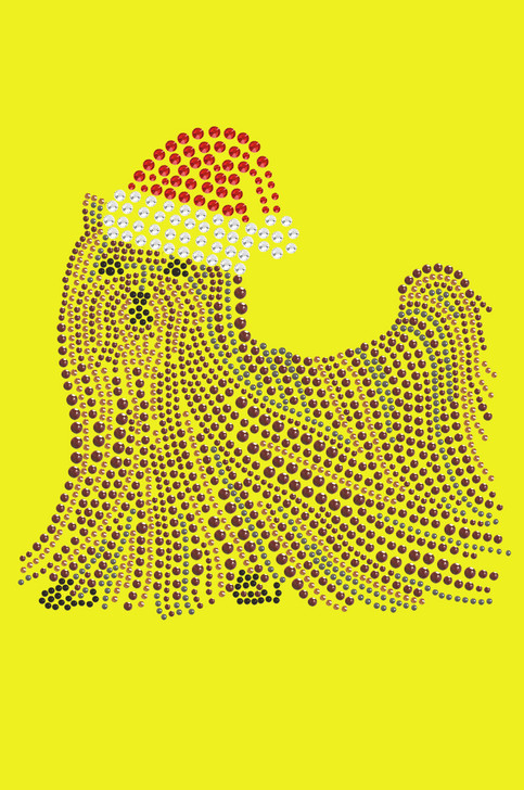 Yorkie with Santa Hat - Yellow Bandana