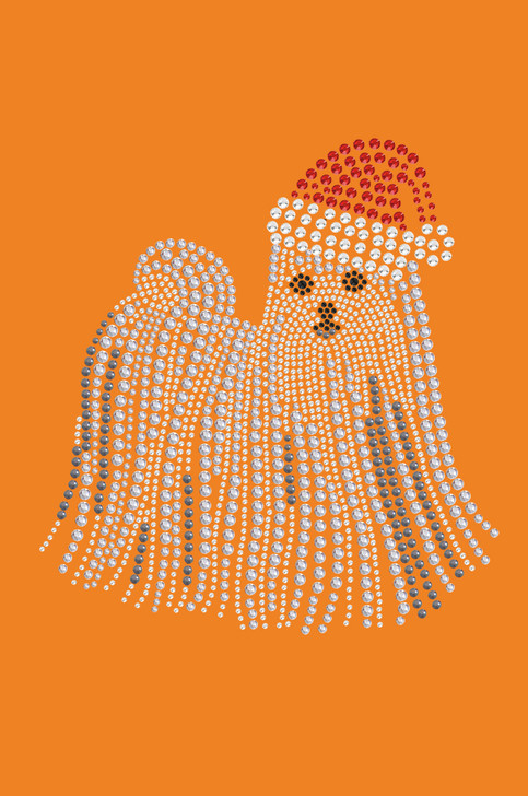 Maltese with Santa Hat - Orange Bandana