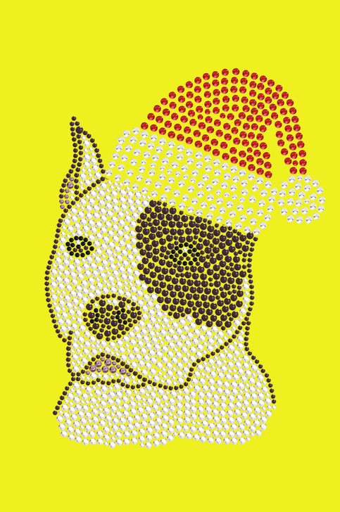 Pit Bull with Santa Hat - Yellow Bandana