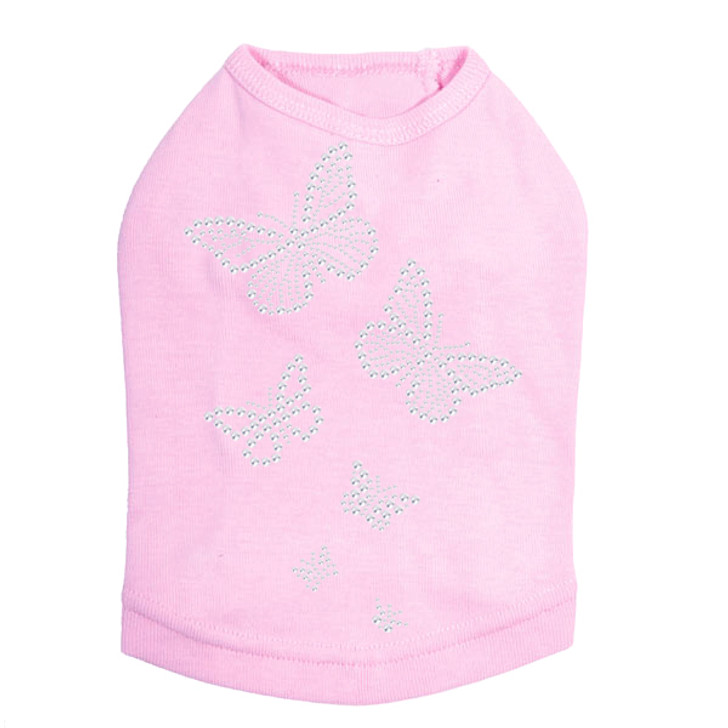 Rhinestone Butterflies dog tank for small and large dogs.