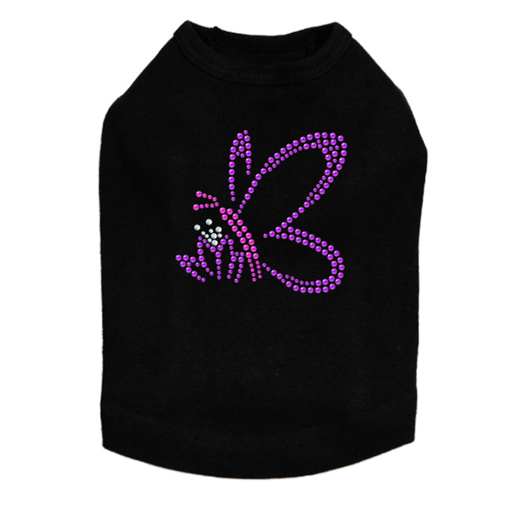 Pink & Purple Nailhead Butterfly dog tank for small and large dogs.