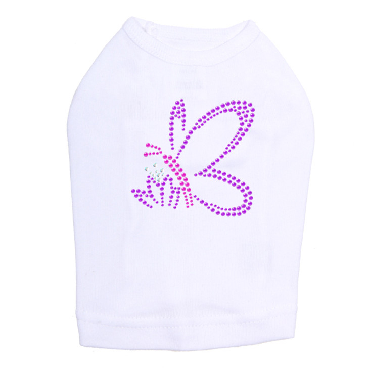 Pink & Purple Nailhead Butterfly dog tank for small and large dogs.