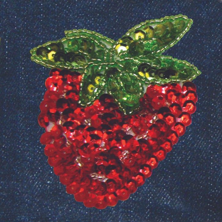 Sequin Strawberry attaches with Velcro to the Hollywood Vest.