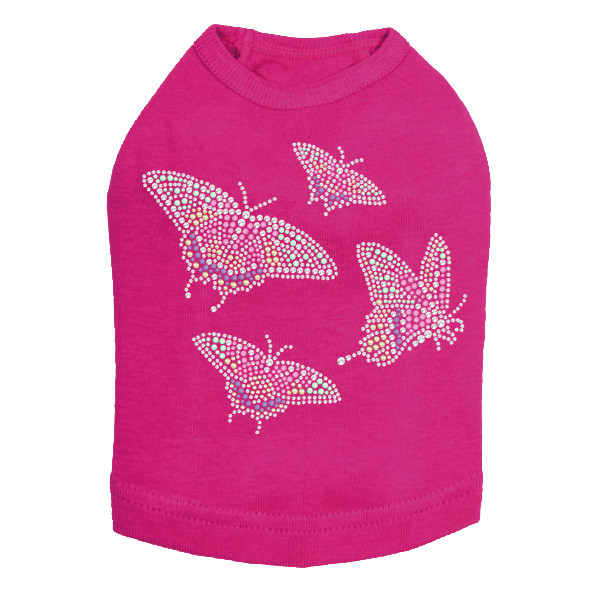 Pastel Butterflies dog tank for small and large dogs.