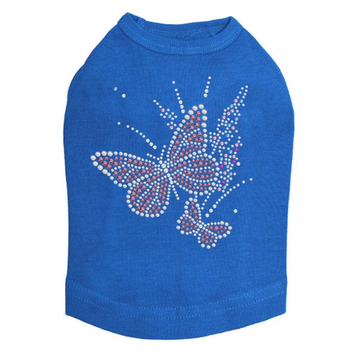 Pink Butterfly with Flowers dog tank for small and large dogs.