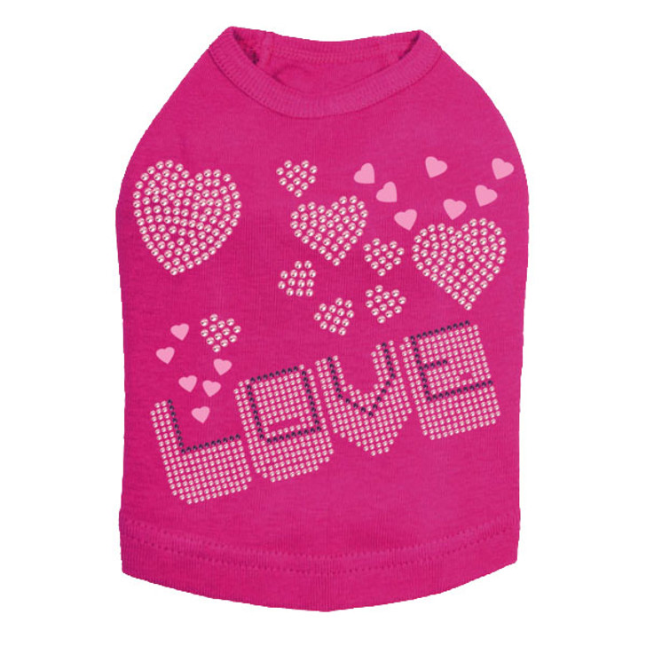 Pink & Purple Love dog tank for large and small dogs.