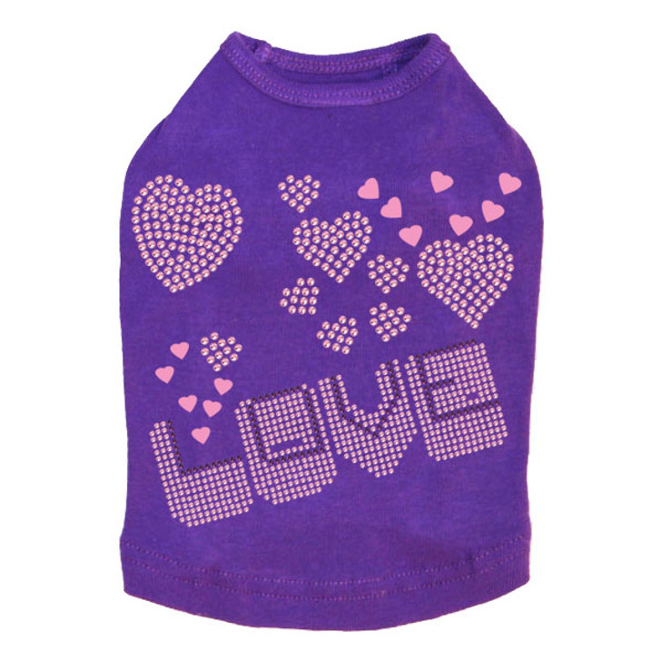 Pink & Purple Love dog tank for large and small dogs.