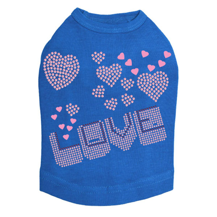 Pink & Purple Love dog tank for large and small dogs.