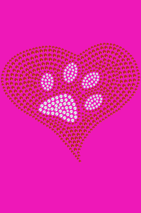 Red Heart with Paw #2 - Women's T-shirt