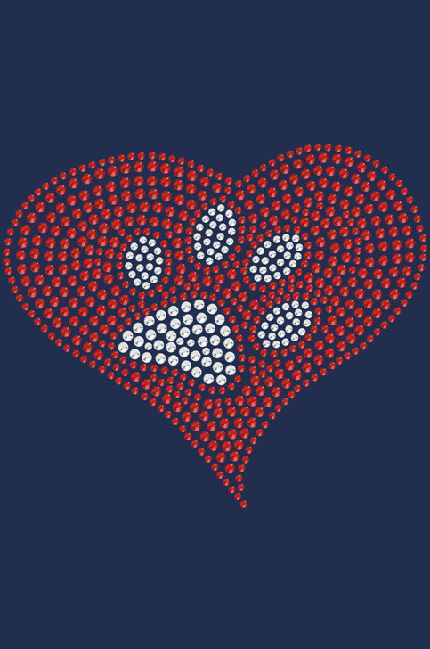 Red Heart with Paw #2 - Women's T-shirt