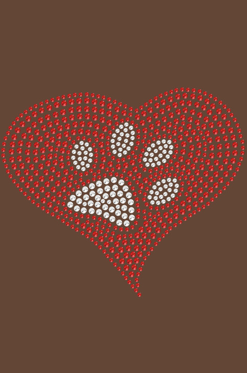Red Heart with Paw #2 - Women's T-shirt