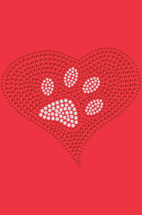 Red Heart with Paw #2 - Women's T-shirt