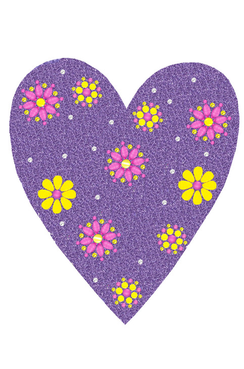 Purple Glitter Heart Bandanna